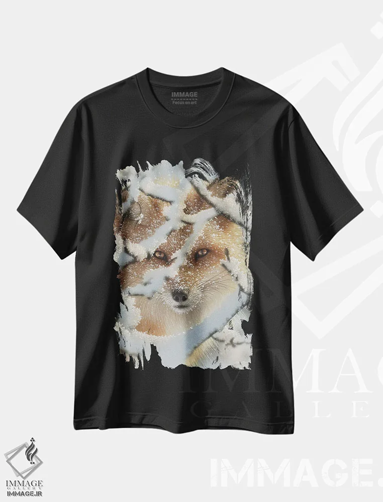 تیشرت مشکی طرح دار قایم موشک، هنر فاخر معاصر اثر کالین بوگل | immage.ir