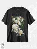 تیشرت مشکی طرح دار باغ زنبق، هنر فاخر معاصر اثر کالین بوگل | فروشگاه ایماژ