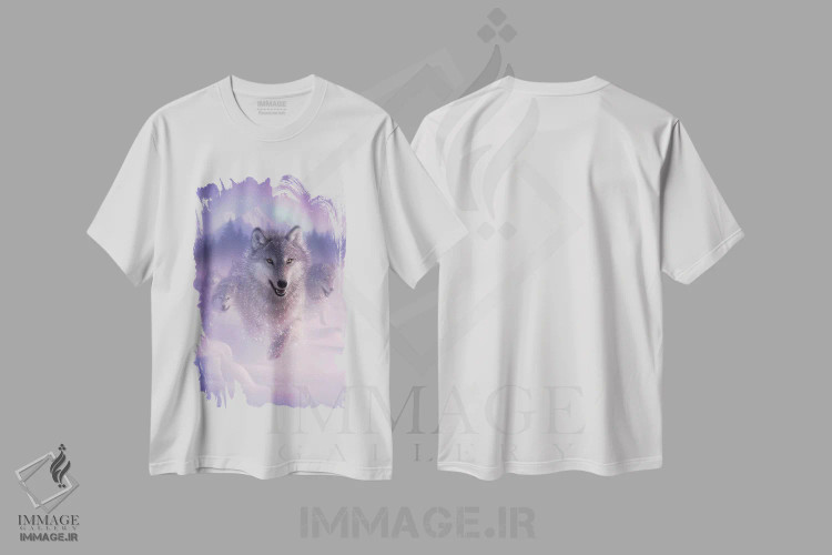 تیشرت سفید طرح دار شفق شمالی اثر کالین بوگل | immage.ir