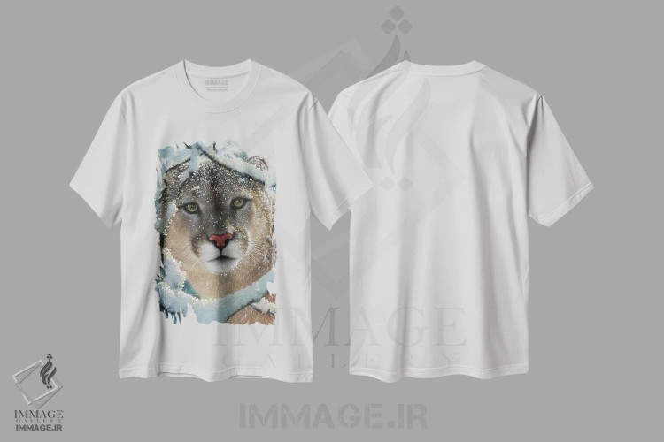 تیشرت سفید طرح دار مواجههٔ خاموش، هنر فاخر معاصر اثر کالین بوگل | immage.ir