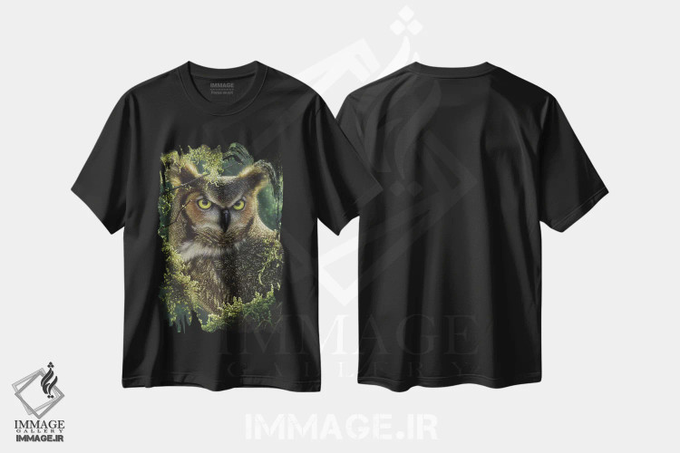 تیشرت مشکی طرح دار تماشا و انتظار، هنر فاخر معاصر اثر کالین بوگل | فروشگاه ایماژ