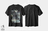 تیشرت مشکی طرح دار گرگ سیاه در سفیدی، هنر فاخر اثر کالین بوگل | فروشگاه ایماژ