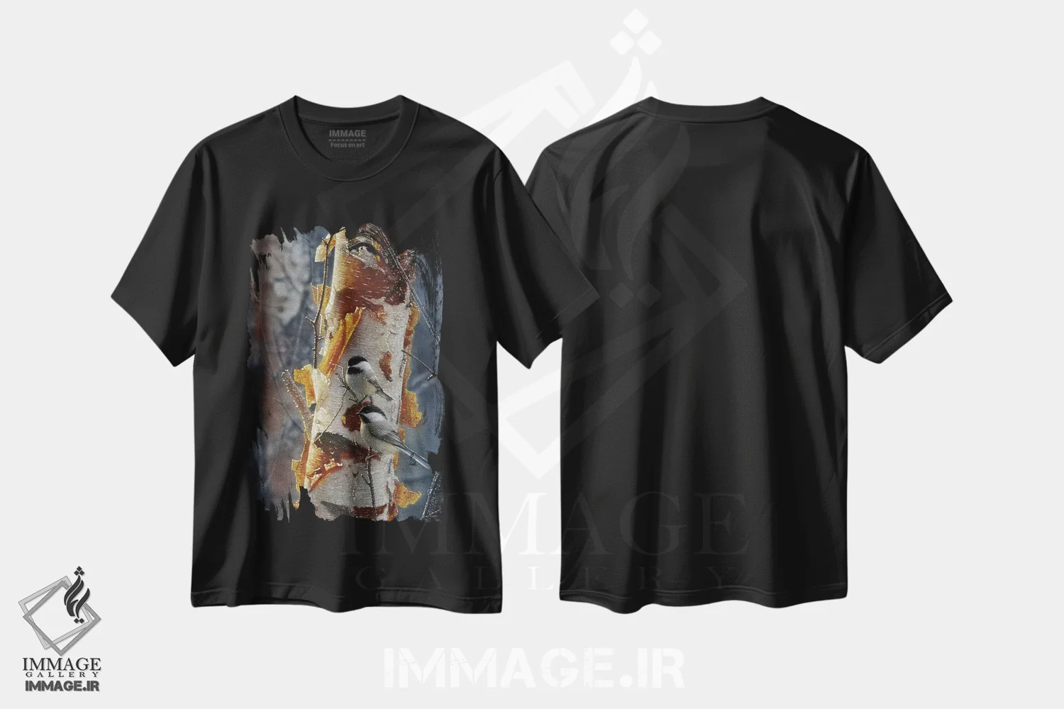تیشرت مشکی طرح دار چرخ ریسک های کل سیاه، هنر فاخر معاصر اثر کالین بوگل | immage.ir