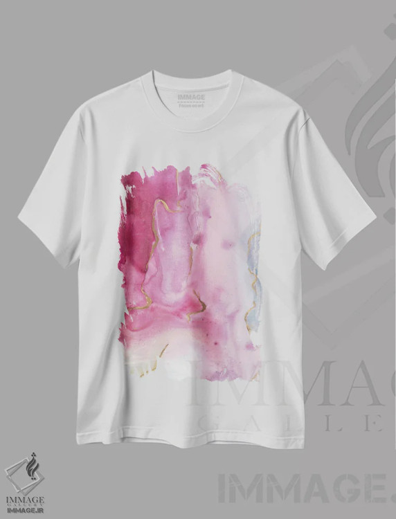 تیشرت سفید طرح دار رویای سرخابی اول اثر جویس کومبز | immage.ir
