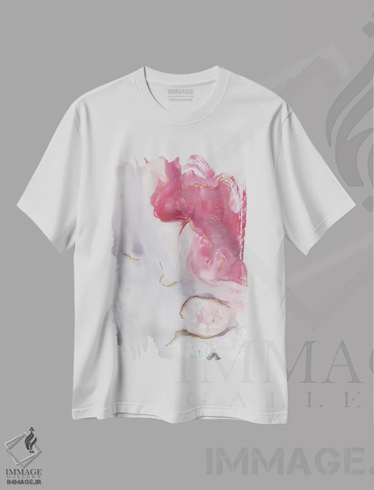 تیشرت سفید طرح دار رویای سرخابی دوم اثر جویس کومبز | فروشگاه ایماژ