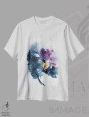تیشرت سفید طرح دار دسته گل اول، آبستره اثر جویس کومبز | immage.ir