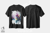 تیشرت مشکی طرح دار دسته گل دوم، آبستره اثر جویس کومبز | immage.ir