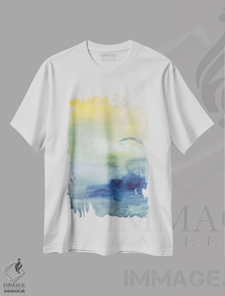 تیشرت سفید طرح دار روزهای نسیم دار اول اثر جویس کومبز | فروشگاه ایماژ