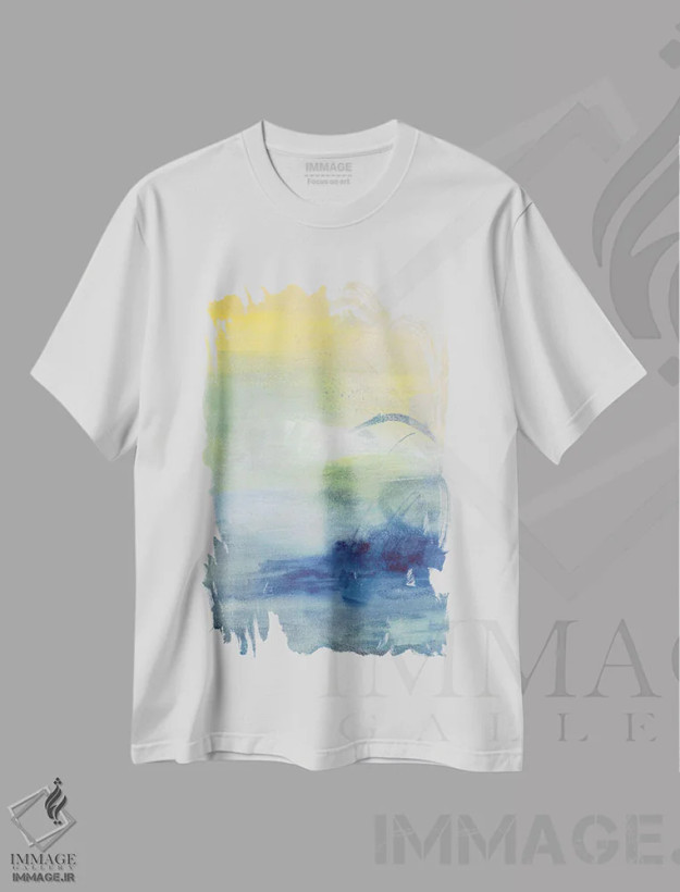 تیشرت سفید طرح دار روزهای نسیم دار اول اثر جویس کومبز | فروشگاه ایماژ