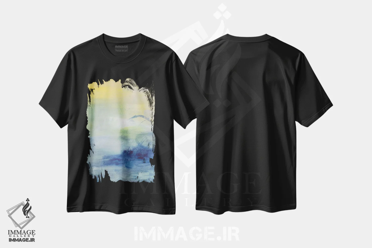 تیشرت مشکی طرح دار روزهای نسیم دار اول اثر جویس کومبز | immage.ir