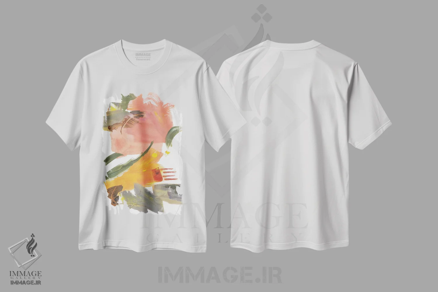 تیشرت سفید طرح دار شکست قالب اول اثر جویس کومبز | immage.ir