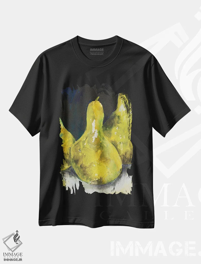تیشرت مشکی طرح دار با هم گلابی دوم، آبستره اثر جویس کومبز | فروشگاه ایماژ