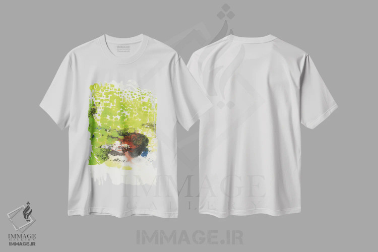 تیشرت سفید طرح دار نگاه کردن از میان دوم اثر جویس کومبز | فروشگاه ایماژ