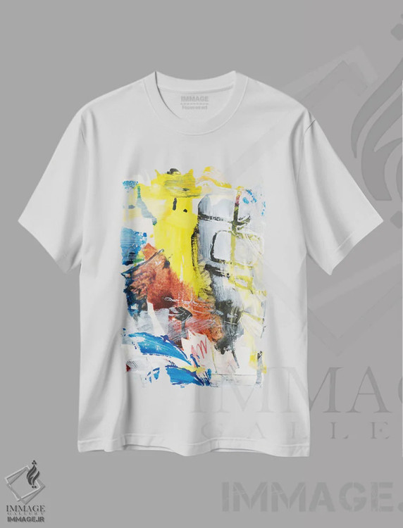 تیشرت سفید طرح دار قدمی به بیرون اول اثر جویس کومبز | فروشگاه ایماژ