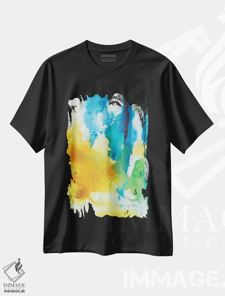 تیشرت مشکی طرح دار آسمان های تابستان دوم اثر جویس کومبز | فروشگاه ایماژ
