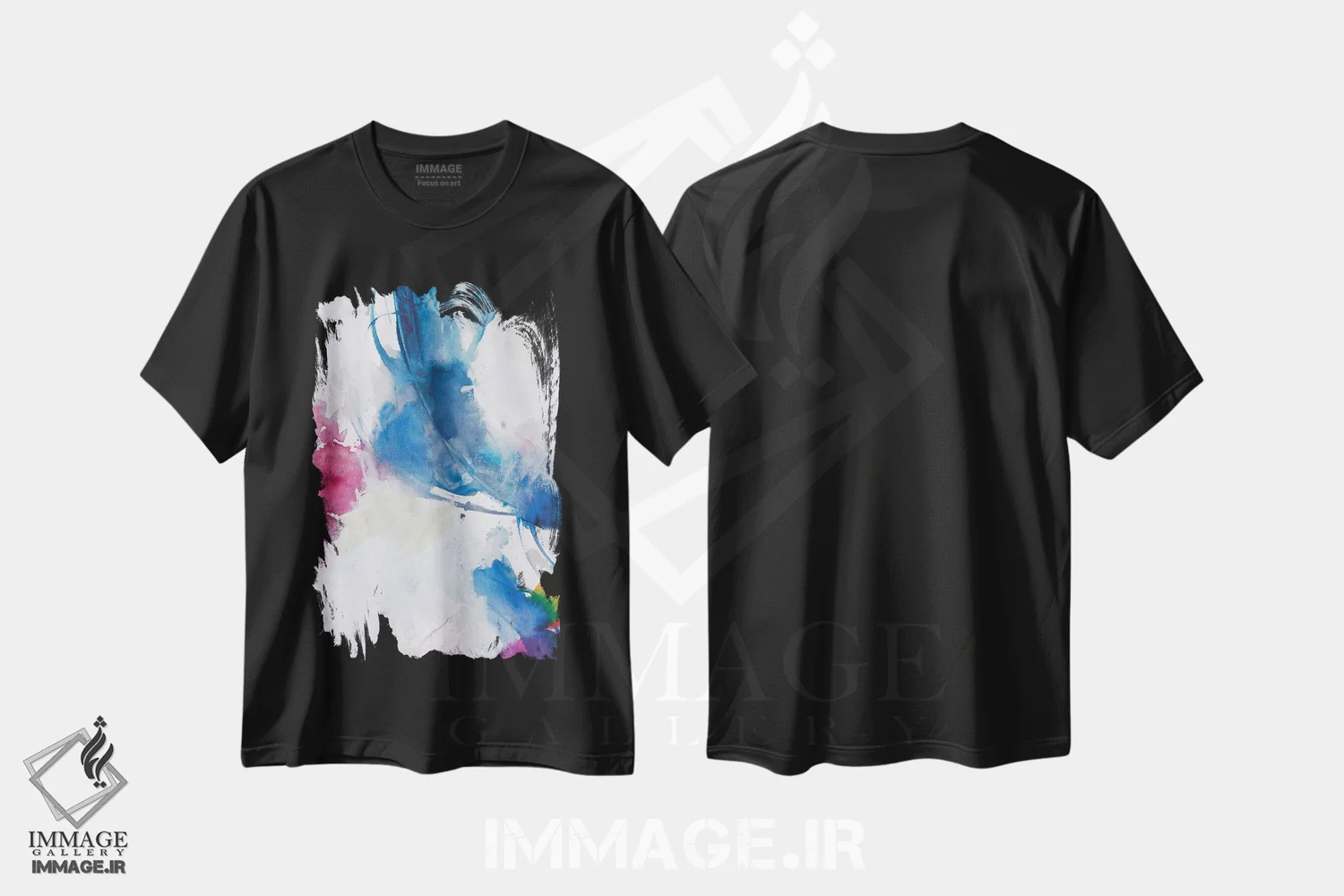 تیشرت مشکی طرح دار قدم زدن آرام اول اثر جویس کومبز | فروشگاه ایماژ