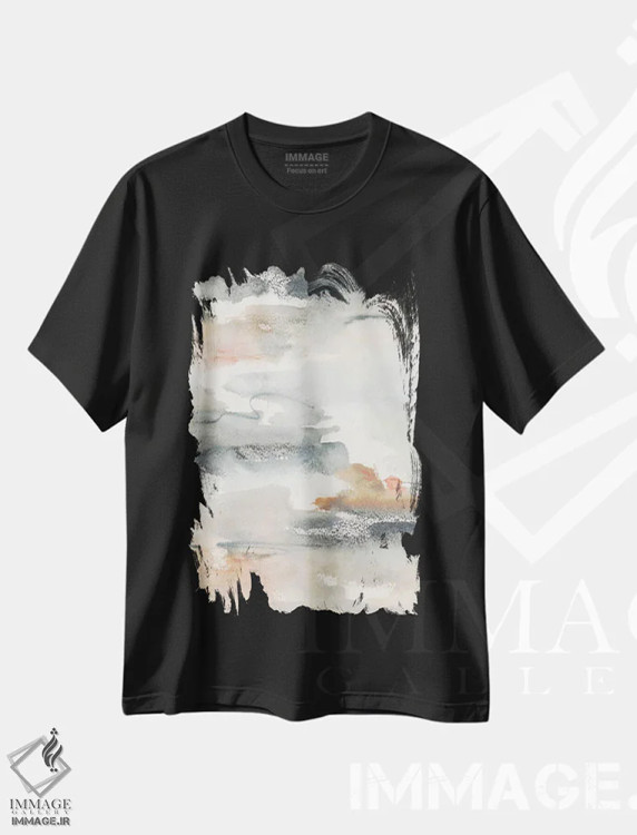 تیشرت مشکی طرح دار تصاویر نیلوفر آبی اول اثر جویس کومبز | immage.ir