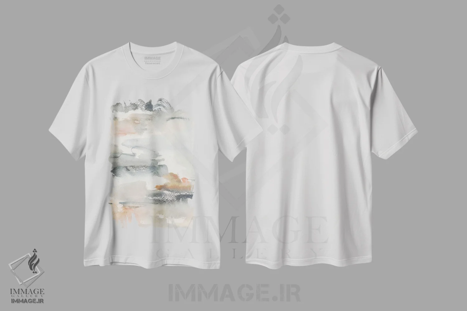 تیشرت سفید طرح دار تصاویر نیلوفر آبی اول اثر جویس کومبز | فروشگاه ایماژ