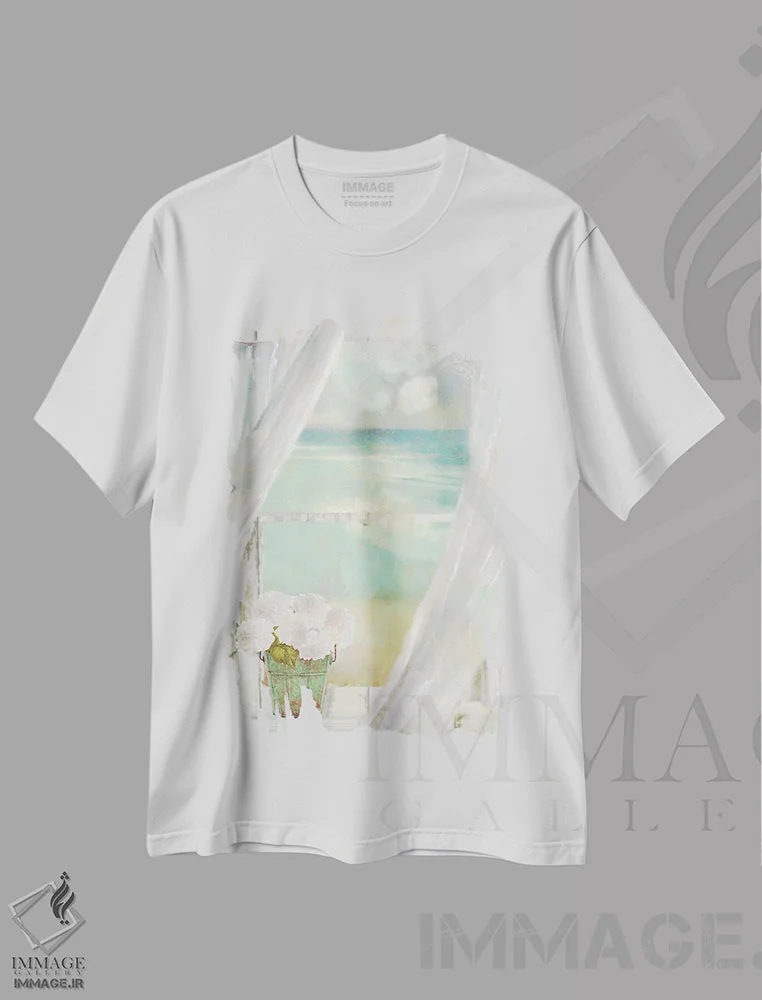 تیشرت سفید طرح دار تابستان من II، دکور ساحلی اثر ساشا | immage.ir
