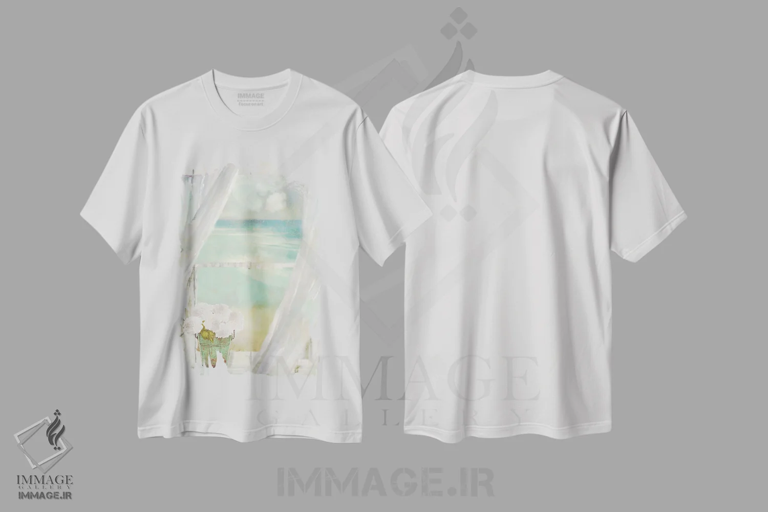 تیشرت سفید طرح دار تابستان من II، دکور ساحلی اثر ساشا | immage.ir