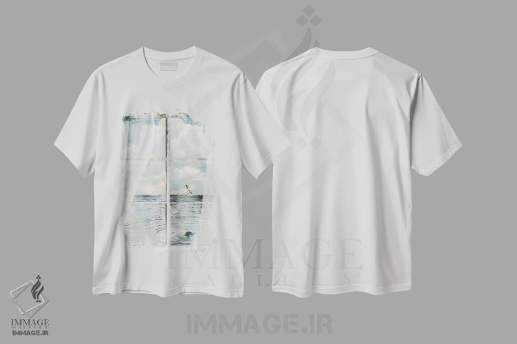 تیشرت سفید طرح دار تابستان من III، تزئینی اثر ساشا | فروشگاه ایماژ