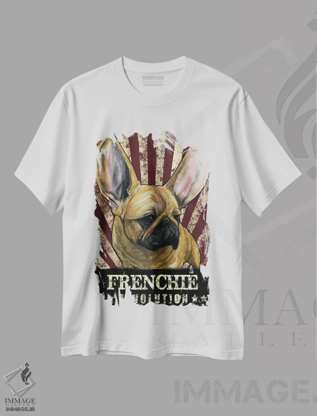 تیشرت سفید طرح دار انقلاب فرانسوی اثر کاریکاتورهای سگ | فروشگاه ایماژ