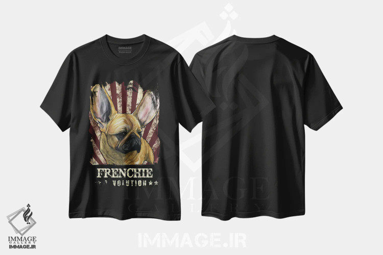 تیشرت مشکی طرح دار انقلاب فرانسوی اثر کاریکاتورهای سگ | immage.ir