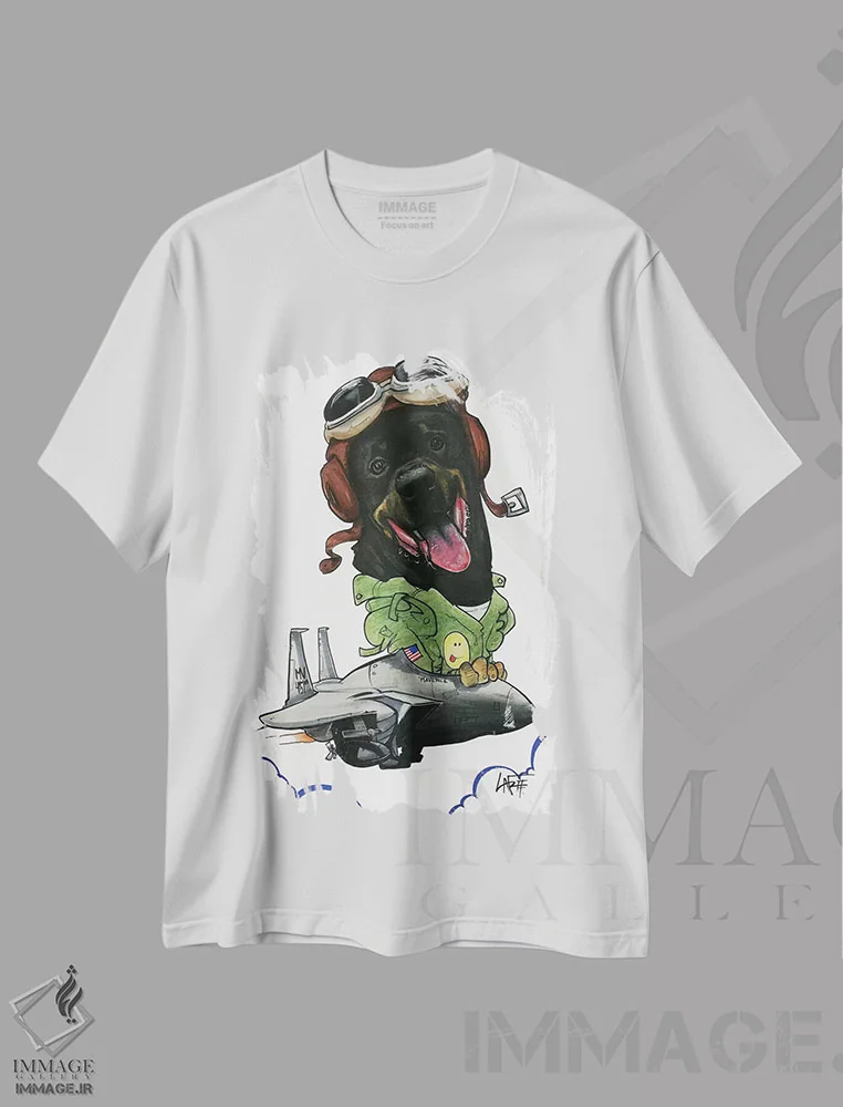 تیشرت سفید طرح دار آدم نافرمان/غیرمتعارف اثر کاریکاتورهای سگ | فروشگاه ایماژ