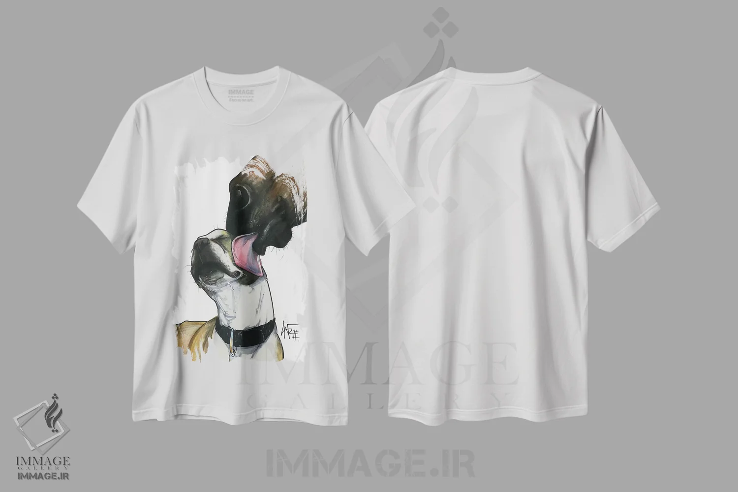 تیشرت سفید طرح دار اسب هدیه اثر کاریکاتورهای سگ | immage.ir
