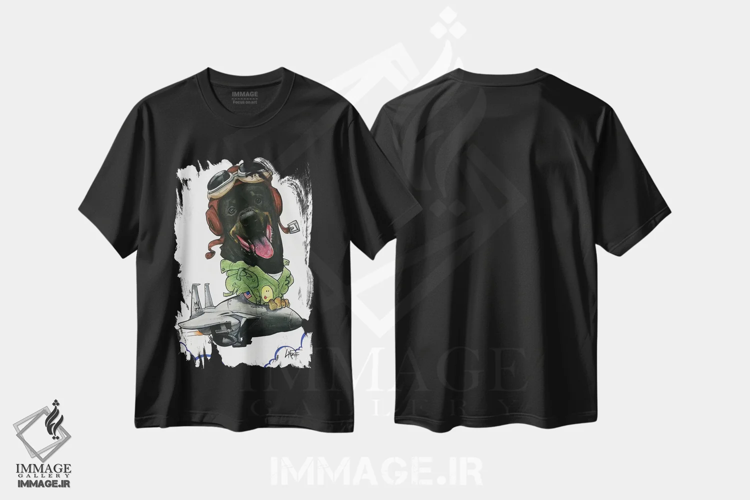 تیشرت مشکی طرح دار آدم نافرمان/غیرمتعارف اثر کاریکاتورهای سگ | immage.ir