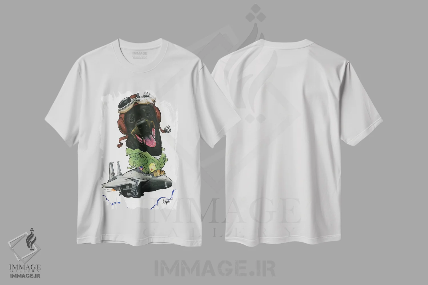 تیشرت سفید طرح دار آدم نافرمان/غیرمتعارف اثر کاریکاتورهای سگ | فروشگاه ایماژ