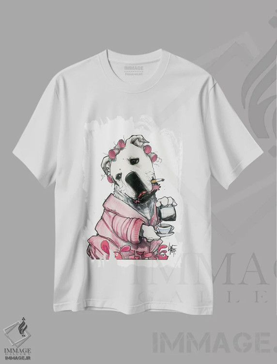 تیشرت سفید طرح دار چه خبره؟ اثر کاریکاتورهای سگ | immage.ir