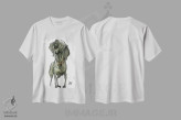تیشرت سفید طرح دار وایمارانِر کنجکاو اثر کاریکاتورهای سگ | فروشگاه ایماژ