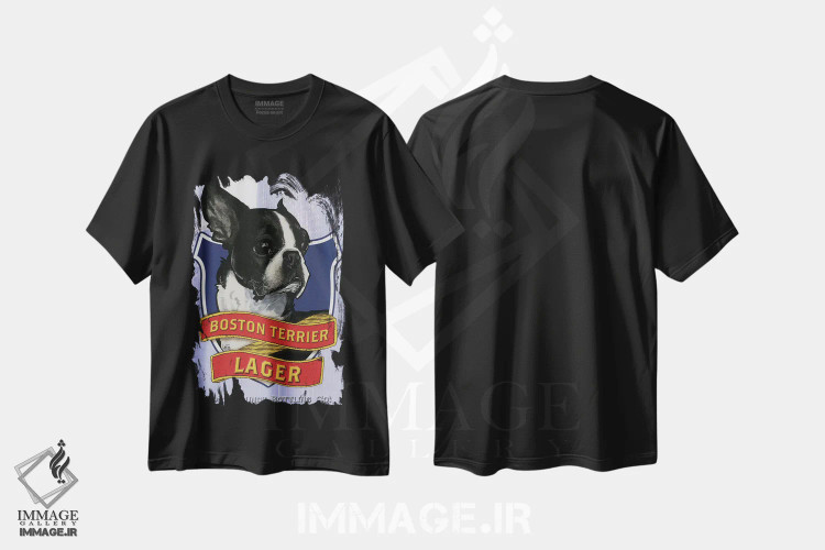 تیشرت مشکی طرح دار آبجوی بوستون تریر اثر کاریکاتورهای سگ | immage.ir
