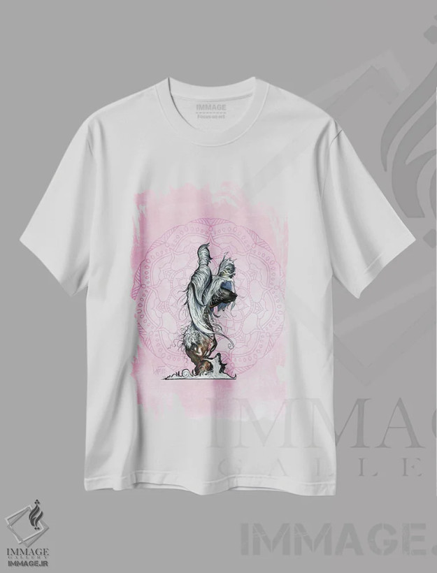 تیشرت سفید طرح دار کریستد چینی مراقبه گر اثر کاریکاتورهای سگ | فروشگاه ایماژ