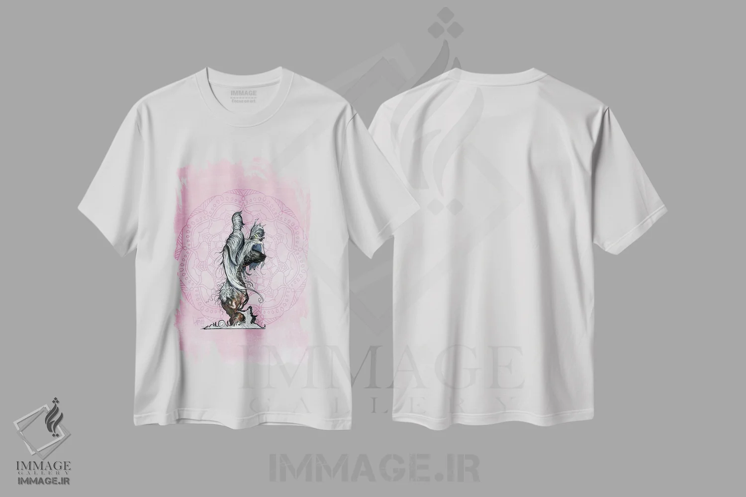 تیشرت سفید طرح دار کریستد چینی مراقبه گر اثر کاریکاتورهای سگ | فروشگاه ایماژ