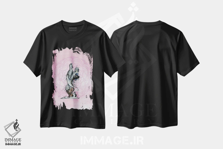 تیشرت مشکی طرح دار کریستد چینی مراقبه گر اثر کاریکاتورهای سگ | immage.ir