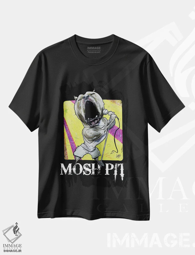 تیشرت مشکی طرح دار صحنه مَش اثر کاریکاتورهای سگ | فروشگاه ایماژ