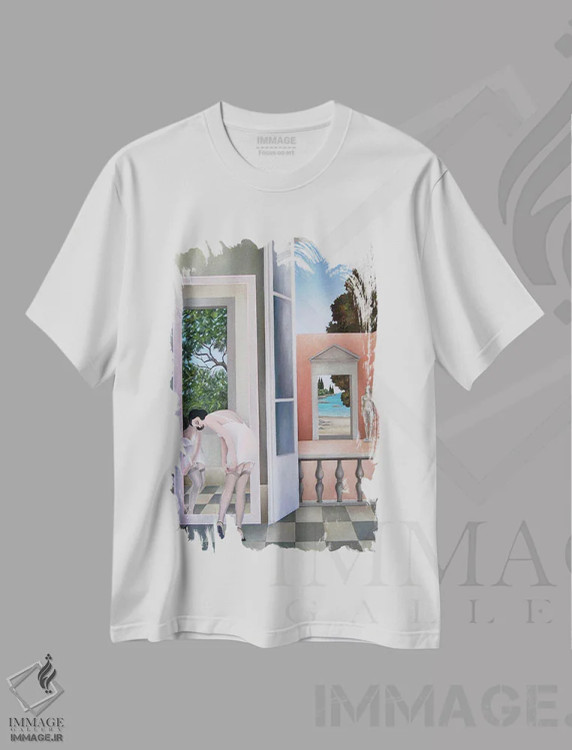 تیشرت سفید طرح دار آگاتا، هنر فاخر معاصر اثر چکو مارینیلو | immage.ir