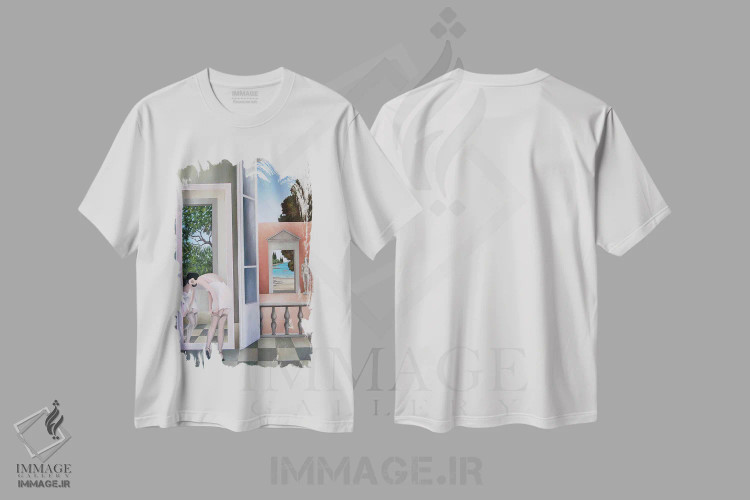 تیشرت سفید طرح دار آگاتا، هنر فاخر معاصر اثر چکو مارینیلو | immage.ir