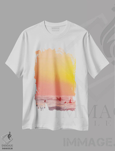 تیشرت سفید طرح دار نخستین پرتو نور، مدیوم اثر شارلوت کرد | فروشگاه ایماژ