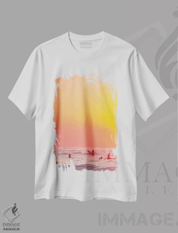 تیشرت سفید طرح دار نخستین پرتو نور، مدیوم اثر شارلوت کرد | فروشگاه ایماژ
