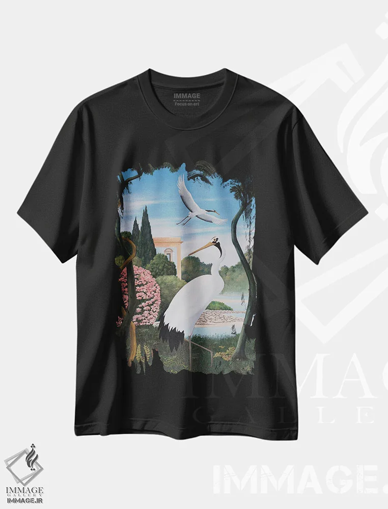 تیشرت مشکی طرح دار درناها II، هنر فاخر معاصر اثر چکو مارینیلو | immage.ir