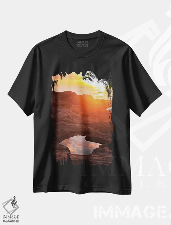 تیشرت مشکی طرح دار برنامه ریزی آب گرفتگی، مدیوم اثر شارلوت کرد | فروشگاه ایماژ