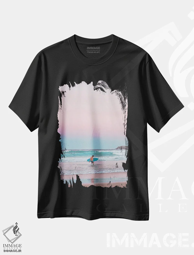 تیشرت مشکی طرح دار سپیده دم، مدیوم اثر شارلوت کرد | immage.ir