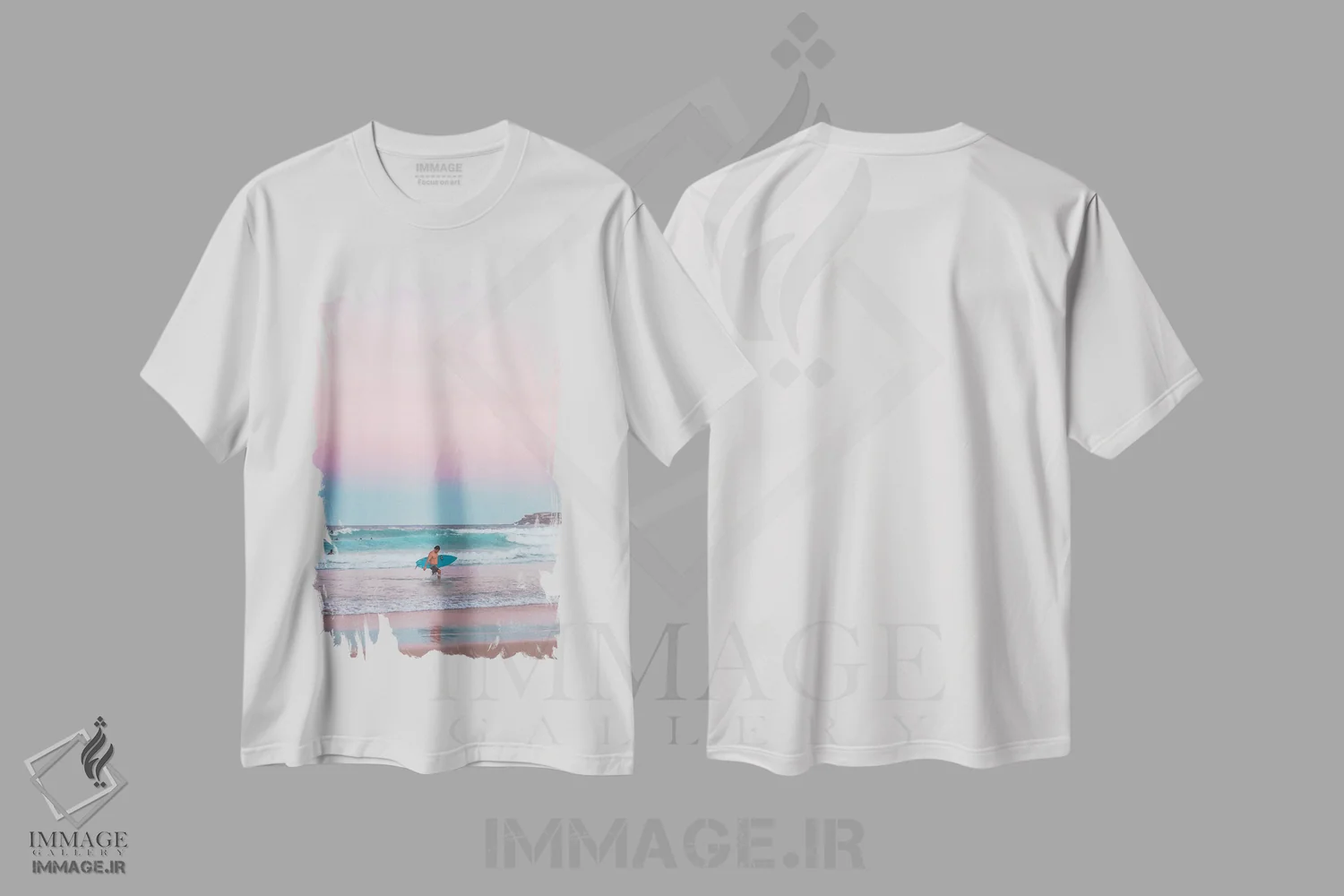 تیشرت سفید طرح دار سپیده دم، مدیوم اثر شارلوت کرد | فروشگاه ایماژ