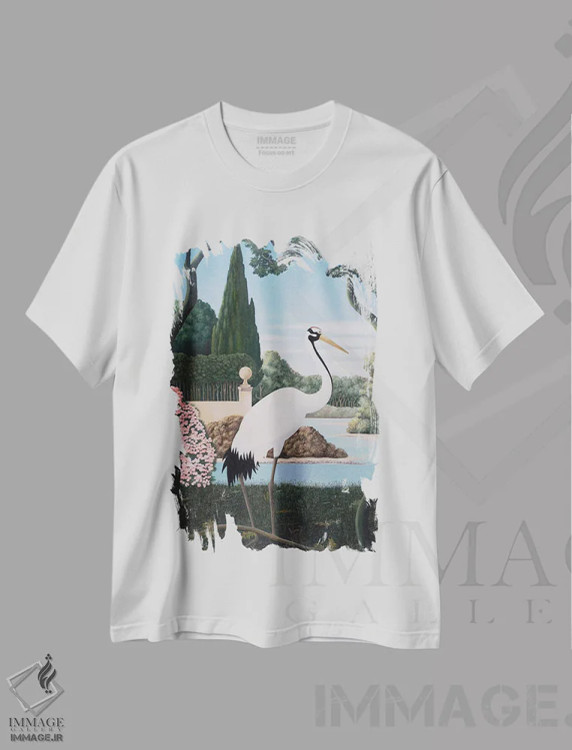 تیشرت سفید طرح دار درناها III، هنر فاخر معاصر اثر چکو مارینیلو | immage.ir