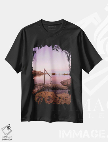 تیشرت مشکی طرح دار شناهای ابریشمی، مدیوم اثر شارلوت کرد | فروشگاه ایماژ