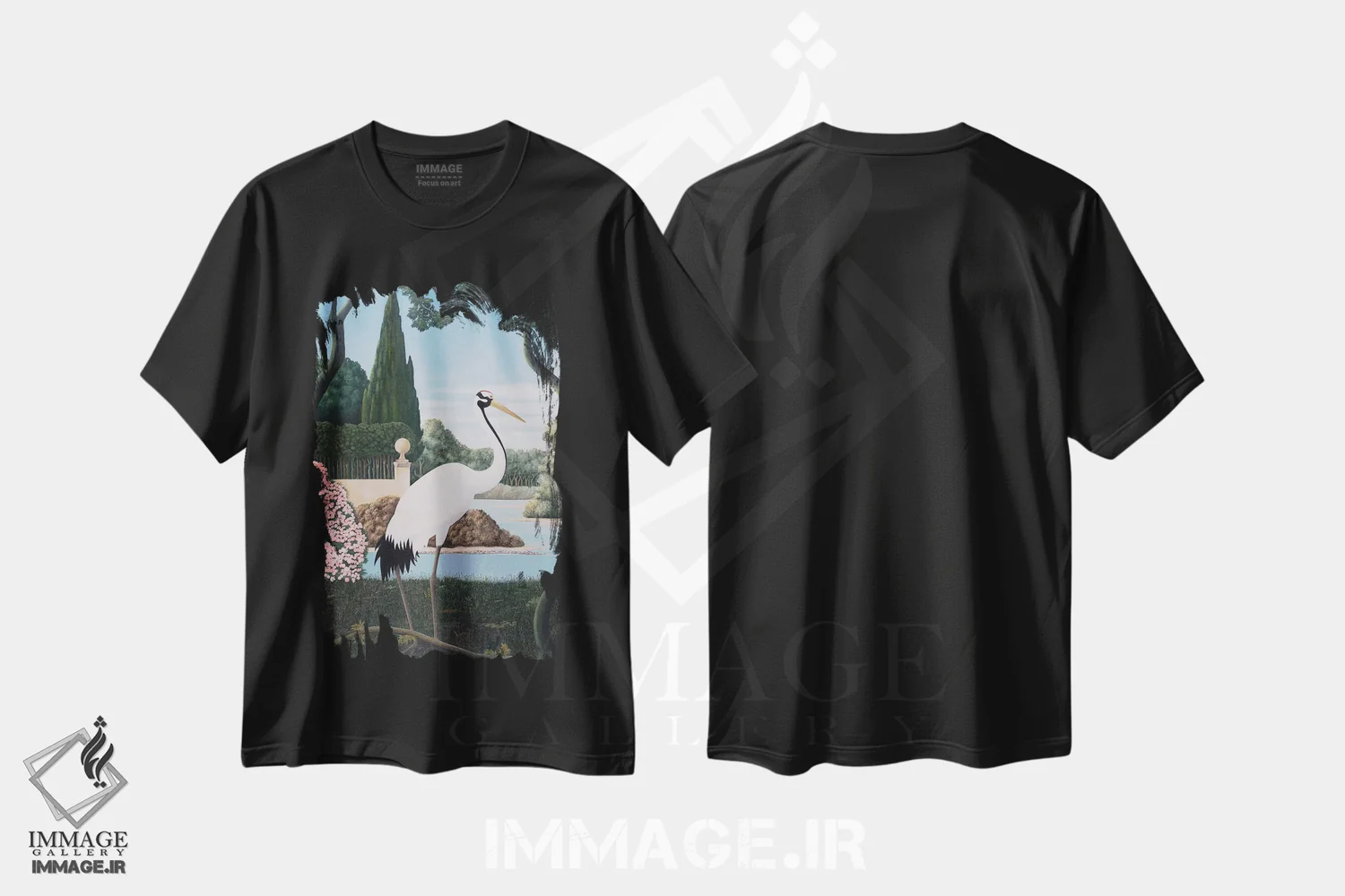 تیشرت مشکی طرح دار درناها III، هنر فاخر معاصر اثر چکو مارینیلو | فروشگاه ایماژ