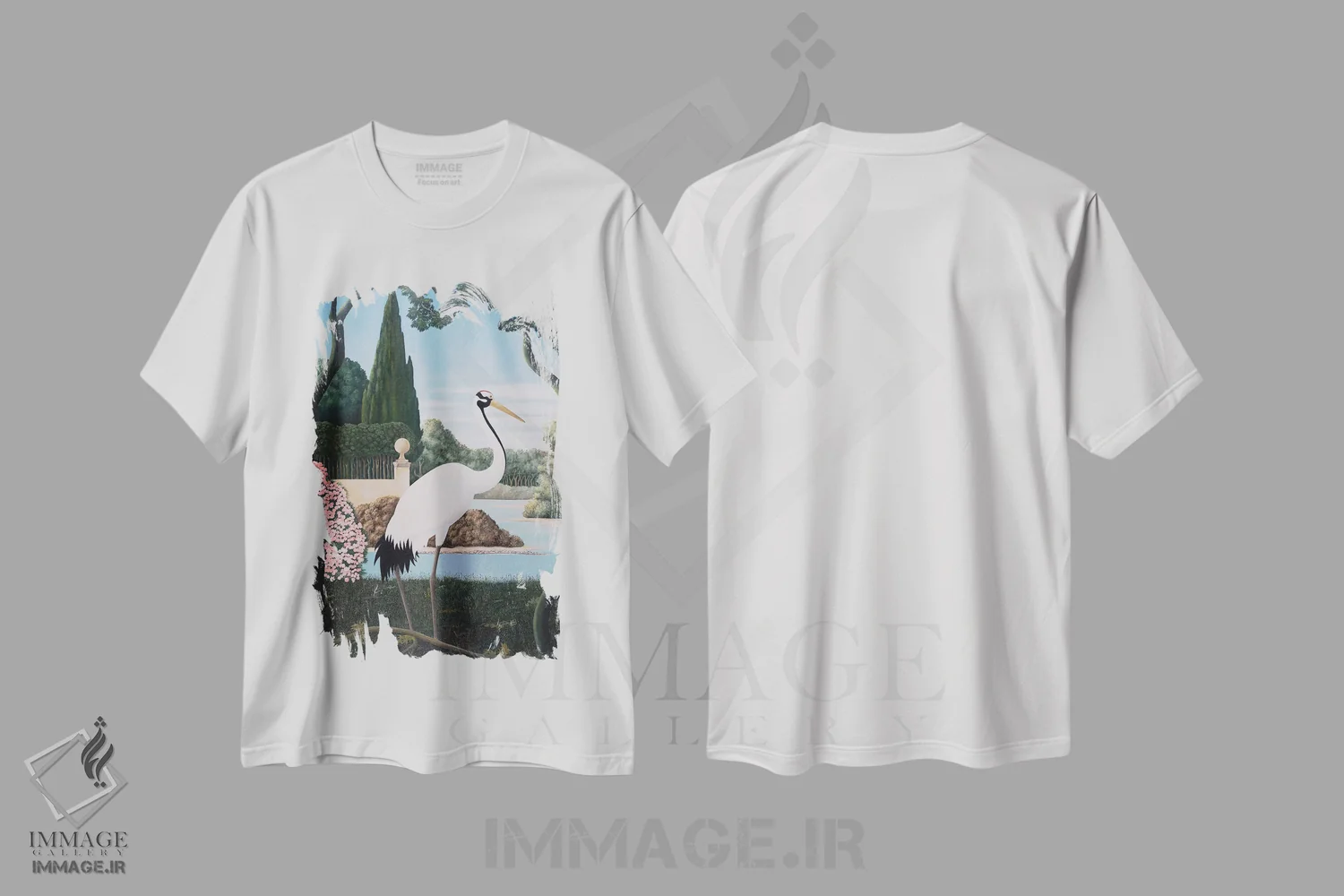 تیشرت سفید طرح دار درناها III، هنر فاخر معاصر اثر چکو مارینیلو | immage.ir